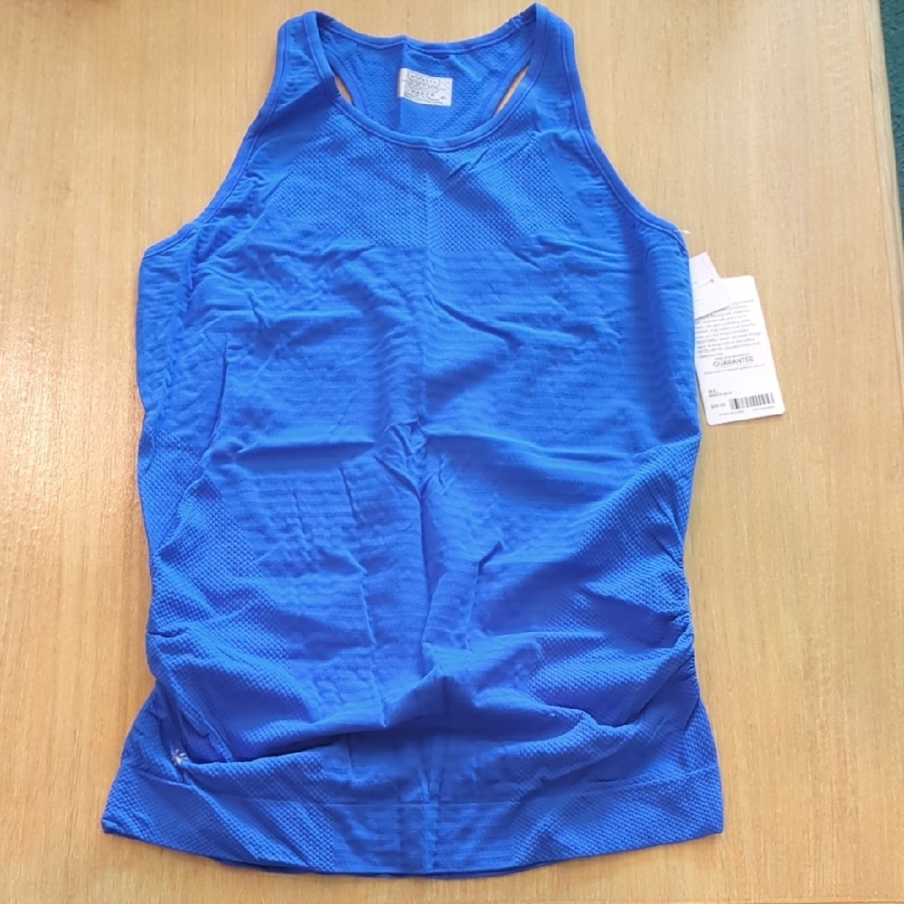 NWT Athleta Finish Fast Blue Textured Tank